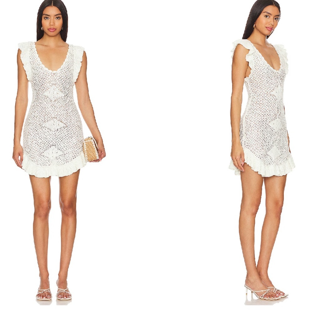 Mykonos Sweater Mini Dress Free People Free People  - MOON GLOW - SZ. L